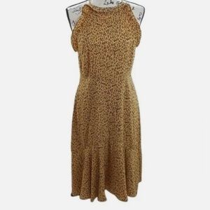 Who What Wear - Animal Print Sleeveless Modern Ruffle Midi